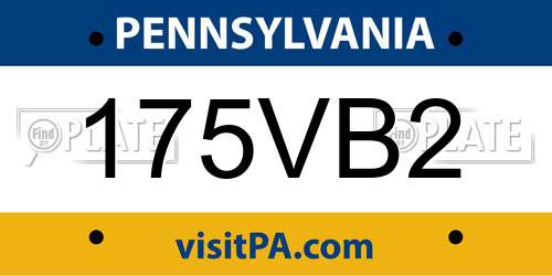 175VB2 Pennsylvania License Plate