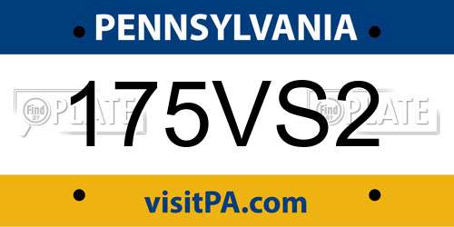 175VS2 Pennsylvania License Plate