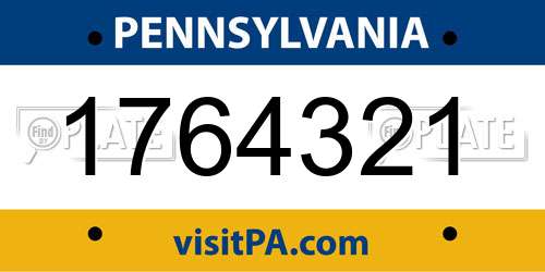 1764321 Pennsylvania License Plate