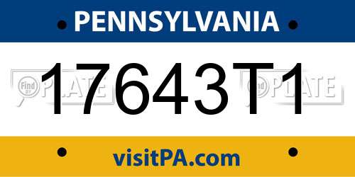 17643T1 Pennsylvania License Plate