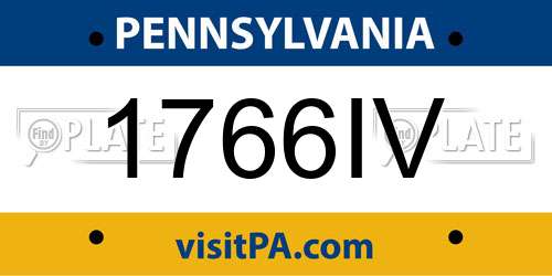 1766IV Pennsylvania License Plate