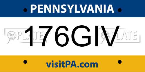 176GIV Pennsylvania License Plate