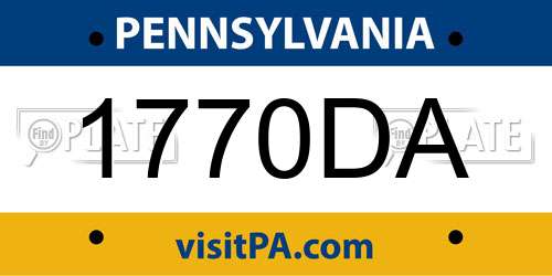 1770DA Pennsylvania License Plate