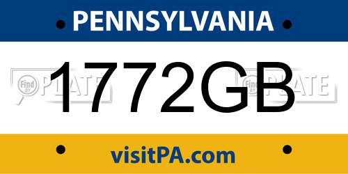 1772GB Pennsylvania License Plate