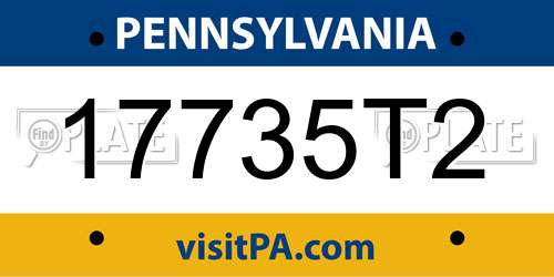 17735T2 Pennsylvania License Plate