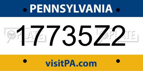 17735Z2 Pennsylvania License Plate