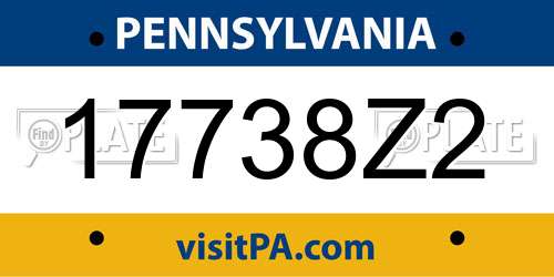 17738Z2 Pennsylvania License Plate