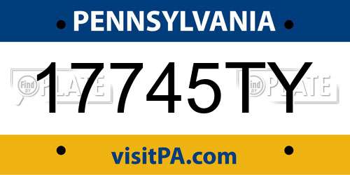 17745TY Pennsylvania License Plate