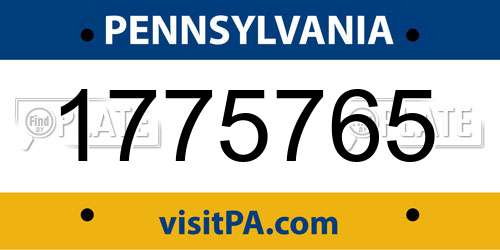 1775765 Pennsylvania License Plate