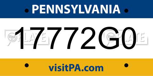 17772G0 Pennsylvania License Plate