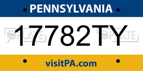 17782TY Pennsylvania License Plate
