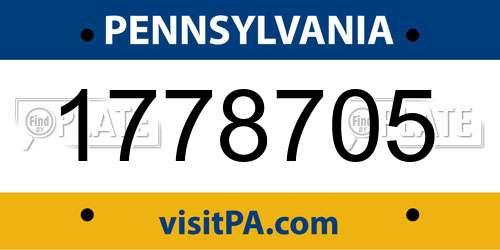 1778705 Pennsylvania License Plate