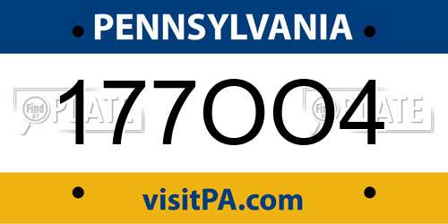 177OO4 Pennsylvania License Plate
