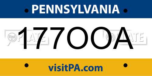 177OOA Pennsylvania License Plate