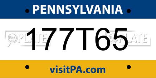 177T65 Pennsylvania License Plate