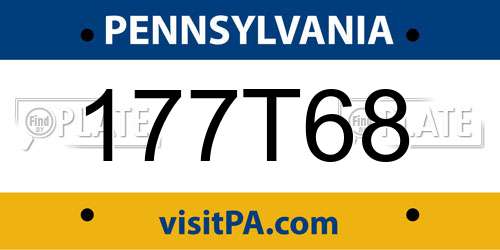 177T68 Pennsylvania License Plate