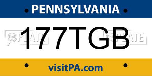 177TGB Pennsylvania License Plate
