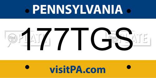 177TGS Pennsylvania License Plate