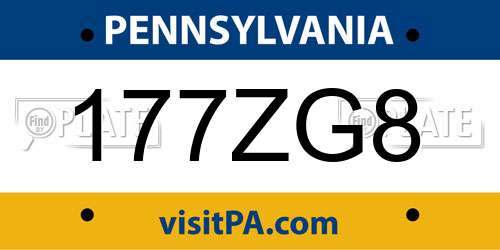 177ZG8 Pennsylvania License Plate