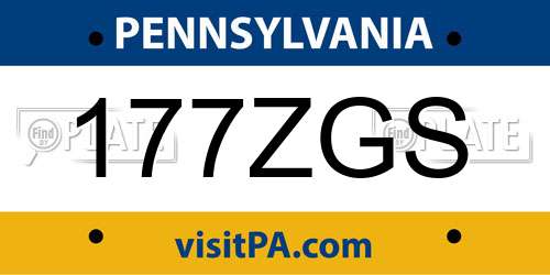 177ZGS Pennsylvania License Plate