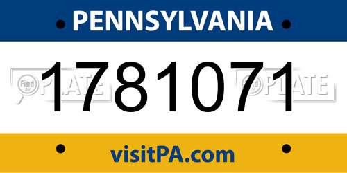 1781071 Pennsylvania License Plate