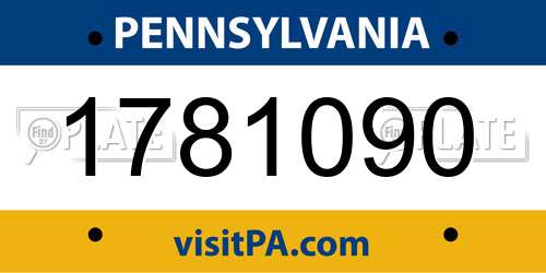 1781090 Pennsylvania License Plate
