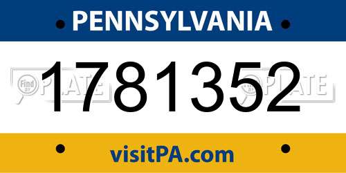 1781352 Pennsylvania License Plate