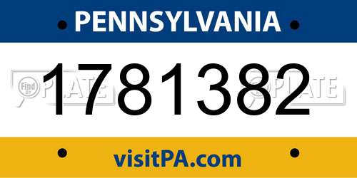 1781382 Pennsylvania License Plate