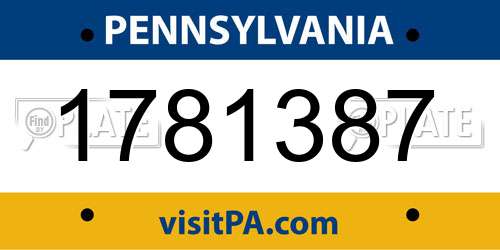 1781387 Pennsylvania License Plate