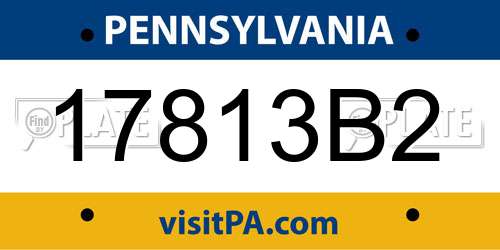 17813B2 Pennsylvania License Plate