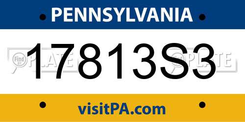 17813S3 Pennsylvania License Plate