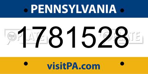 1781528 Pennsylvania License Plate