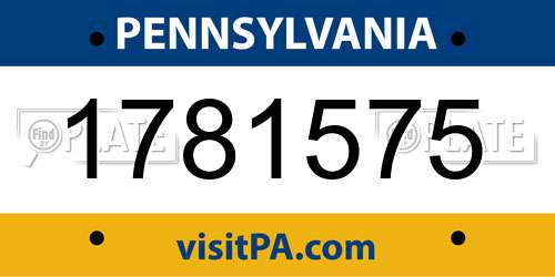 1781575 Pennsylvania License Plate