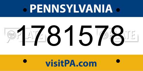 1781578 Pennsylvania License Plate