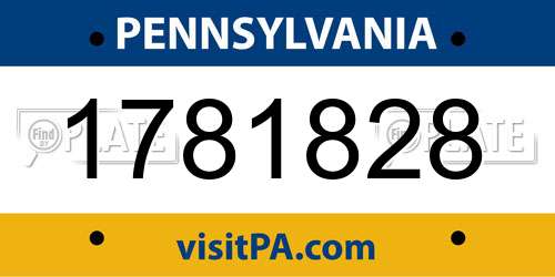 1781828 Pennsylvania License Plate