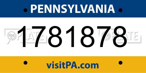 1781878 Pennsylvania License Plate
