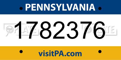 1782376 Pennsylvania License Plate