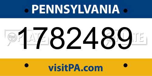 1782489 Pennsylvania License Plate