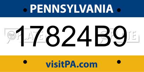 17824B9 Pennsylvania License Plate