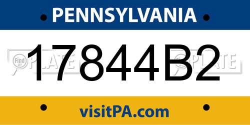 17844B2 Pennsylvania License Plate