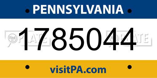 1785044 Pennsylvania License Plate