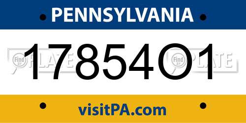 17854O1 Pennsylvania License Plate