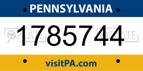 1785744 Pennsylvania License Plate