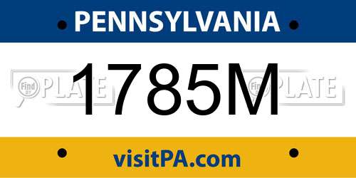 1785M Pennsylvania License Plate