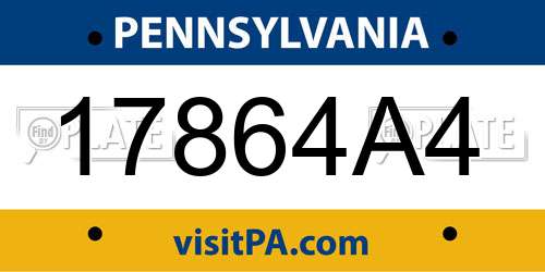 17864A4 Pennsylvania License Plate