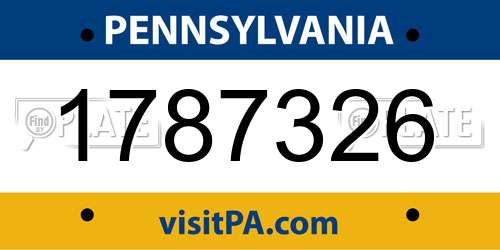 1787326 Pennsylvania License Plate