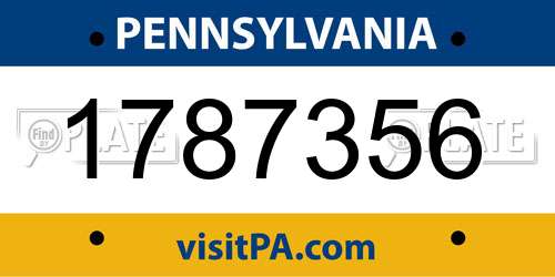 1787356 Pennsylvania License Plate