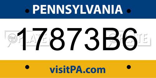 17873B6 Pennsylvania License Plate