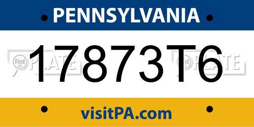 17873T6 Pennsylvania License Plate