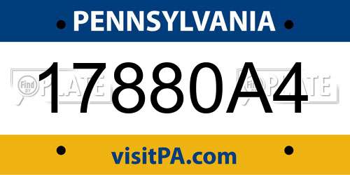 17880A4 Pennsylvania License Plate